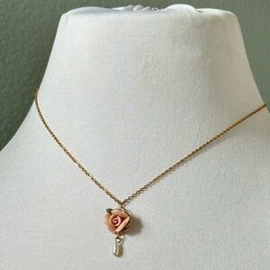 Romantic 1928 Faux Pearl Pendant Necklace Cottagecore Fairycore Victorian Style